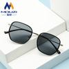 Gafas lisas de montura grande estilo coreano, populares cibernéticas, adelgazantes, poligonales, montura de gafas de proximidad con gafas planas de luz anti-azul