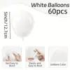 Venta Caliente Transfronteriza 60 Globos Blancos de Látex para Bodas, Habitaciones de Boda, Aniversarios, Fiestas de Cumpleaños, Puestos Callejeros y Venta al por Mayor en Centros Comerciales