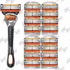 Navaja de afeitar de calidad alemana, hoja de 6 capas, soporte universal para navaja de afeitar manual Gillette, estilo antiguo, de seis capas