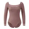 Roupas de Dança Ballet Infantil 2021 Meninas Coreanas Manga Longa Renda Macacão de Prática de Yoga Roupas de Performance de Palco Atacado