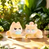 Gato Laranja Soft Time Flocado Caixa Surpresa Figura Ornamento de Mesa Figura de Brinquedo Tendência Presente Criativo de Aniversário Atacado