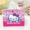 Caixa de Lenços de Papel Criativa para Casa, Coração de Menina, Desenho Animado Fofo, Couro PU, Kulomi, Removível para Carro