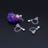 Convertidor de clip para oreja de resina sin dolor Zircón Aretes de perla en forma de U clip de resorte para oreja sin perforación joyería para oreja venta al por mayor