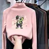 Camiseta interior de manga larga estilo caricatura para niños, nueva colección primavera/otoño/invierno, con forro polar, top térmico de manga larga para niños mayores