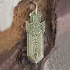 Acessório de pingente de brasão de bronze antigo em cobre maciço, etiqueta pendente DIY para corda trançada, pendente de carro, colar e acessório decorativo