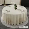 Nova Toalha de Mesa Redonda para Hotel Estilo Pintura a Tinta Chinesa, Lavável, à Prova de Óleo, Impermeável, Novo Modelo 2025 Toalha de Mesa Redonda de PU, Toalha de Mesa para Sala de Jantar