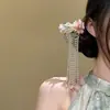 Horquilla de Borla con Flor Rosa de Alto Grado Estilo Antiguo, Accesorio para el Cabello de Moda Nicho Dulce Hanfu Cheongsam, Horquilla de Nuevo Estilo