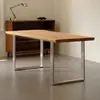 Mesa grande de una sola pieza de madera maciza, escritorio de oficina moderno minimalista, mesa de conferencias para sala de reuniones, mesa rectangular comercial para computadora