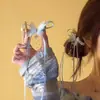 Ballet de Ensueño ~ Pinza para el Cabello Larga con Borla de Mariposa y Perlas de Cinta Retro Francesa para Mujer, Dulce Accesorio para el Cabello Estilo Ballet