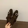 Zapatos Individuales de Felpa con Aumento de Altura Interior y Pedrería para Mujer, Nuevos Zapatos de Invierno 2025 Franceses Mary Jane Peludos, Zapatos de Algodón Grises