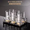 Conjunto de Taças de Vinho Branco com Folha de Ouro e Diamante 0,1kg para Uso Doméstico, Vidro de Cristal de Luxo Leve, Taças de Degustação 0,1kg, Conjunto de Vinho Criativo e Único