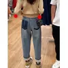 Comercio Exterior Transfronterizo 2026 Nuevo Estilo Forma de Cuerpo de Pera Longitud de Nueve Puntos de Moda Sencillo Talla Grande Jeans Harem para Mujer