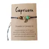 Amazon WISH Explosiones Calientes Pulsera Elástica de Doce Constelaciones Piedra Ojo de Tigre Ágata Pulsera de Cuentas de Color Mixto Tarjeta
