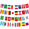 Bandeiras de Corda de Bandeiras Mundiais, Bandeiras Penduradas Nacionais de Vários Países, Bandeiras de Aceno Manual, Bandeiras Serigrafadas 14X21Cm, Bandeiras Triangulares Portáteis