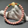 Pulseira de Contas Cilíndricas Bodhi Estrela-Lua, Pedra de Jade Polida a Seco de Círculo Único Olho de Diabo, Pulseira Yinpi para Homens e Mulheres, Estilo Étnico