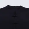 Roupas femininas estilo europeu e americano cruzadas INS, jaqueta de tricô nova de outono vintage com decoração de botão de nó 6427102
