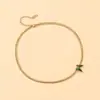 Collar Sencillo y Elegante de Mariposa Verde, Acero de Titanio Chapado en Oro de 18K Collar que No se Desvanece, Joyería de Moda para Mujer