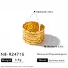 Anillo Abierto Geométrico de Acero Inoxidable Transfronterizo Europeo y Americano, Estilo Vintage, Patrón de Corazón y Flor, Anillo Irregular Simple para Mujer