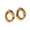 Pendientes geométricos minimalistas de alta gama transfronterizos, acero inoxidable, impermeables, no se decoloran, pendientes circulares de nicho de acero de titanio para mujer