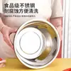 Bacia Festiva Vermelha de Aço Inoxidável Espessado para Uso Doméstico, Bacia Redonda de Grau Alimentício, Bacia para Sopa de Cozinha, Bacia para Bater Ovos e Misturar Massa, Bacia para Temperos, Bacia para Vegetais