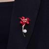 Broche de Capoc Rojo Broche de Traje Elegante para Mujer de Alta Gama Corsage de Lujo Versátil Accesorios para Vestido de Noche