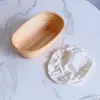 Cesta de Fermentação de Pão Estilo Europeu, Cesta Redonda e Oval de Rattan Velho Tecida à Mão para Pão, Utensílios de Panificação, Arte em Rattan