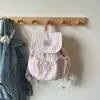 Mochila Versátil de Cuadros Coreanos con Cordón, Nueva, Gran Capacidad, para Estudiantes, Viajes, Bolso de Escuela Ligero de Nylon, Mochila