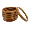 Bolso Bolso de Mano Asa de Bolso Mango Redondo de Madera Asa de Madera para Llevar en la Mano Bolso de Mano Accesorios de Metal para Bolso de Madera