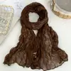 Bufanda para Mujer de Invierno de Alta Gama 2025 Nueva Bufanda Cálida a Prueba de Frío Versátil de Color Sólido Bufanda Plisada Chal Venta al por Mayor