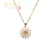 Cadena para la clavícula de girasol de circón microincrustado de lujo ligero de celebridad de internet coreana y japonesa, nuevo y moderno collar de girasol dulce y exquisito para mujer
