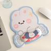 Alfombrilla de ratón con diseño de conejo de caramelo, protección para las muñecas, artefacto de oficina para niña, soporte de mano para teclado de goma blanco, dibujos animados, resistente al desgaste