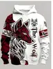 Venda Direta de Fábrica Original Primavera e Outono Hoodie com Impressão Digital 3D Transfronteiriça Moletom Masculino Estampa de Animal Cores Vibrantes