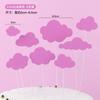 Paquete de 10 Decoraciones para Pastel de Cumpleaños Bola de Pelusa Nube Inserción Arcoíris Luna Nube Blanca Globo Aerostático Adornos de Inserción