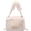Bolsas de Pelúcia Outono e Inverno 2023 Novas Bolsas Femininas Ins Nicho Bolsa Transversal com Corrente Moda Pequena Quadrada Bolsa de Pelúcia 1