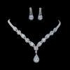 Juego de Joyería Transfronterizo Cadena de Garra de Diamante Completo Moda Simple Accesorios de Alta Gama Aretes Aretes Collar Accesorios para Mujer Venta al por Mayor