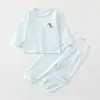 Conjunto de Primavera e Outono para Bebês e Crianças Pequenas, classe A, 100% algodão, respirável, roupas e calças de outono para bebês meninos e meninas, roupa íntima fofa, pijama de outono