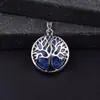 Pedra Natural Cristal Ágata Joias Redondas Liga Árvore da Fortuna Pingente Colar Acessórios Grandes Joias Comércio Exterior Venda Quente
