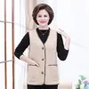 Ropa de Otoño e Invierno para Mamá, Chaleco Grueso con Forro Polar, Elegante Chaleco de Algodón para Abuela, Chaleco para Mujeres Mayores