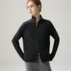 Cardigan de Caxemira Novo Outono/Inverno 2026 Zíper Duplo Gola Camada Base Estilo Doce Solto Emagrecedor Malha Trançada Peça Externa