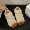 Sapatos de algodão sapatos de pele femininos salto interno que aumenta capa de salto inverno quente dois usos bege slip-on com veludo extra 2026 sapatos de algodão pessoa preguiçosa