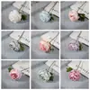 Flores Artificiales Transfronterizas Rosas de Té Pequeñas de Cabeza Única Rosas Nocturnas Fabricante de Flores Artificiales Decoración del Hogar Ramo de Boda Muro de Rosas
