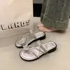 Nuevas Pantuflas de Estilo Francés con Pedrería para Mujer 2026, Sandalias Planas de Dedo Abierto para Verano al Aire Libre, Populares con Faldas, Sandalias de Playa para Mujer