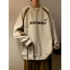Suéter Vintage Preguiçoso com Gola Redonda Masculino Primavera e Outono Estilo Japonês Jovem Moderno Moletom Versátil Ins Casual Tendência Top
