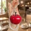 Llavero de Manzana de Resina con Cuentas Colgante Creativo de Fruta Estilo Miu Cadena para Colgar en Coche Bolsas Pulsera de Perlas Teléfono Móvil