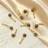 Colgante de barril de plata de ley s925 chapado en oro con incrustaciones de ágata y circonita Accesorios para pulsera, collar, llavero DIY