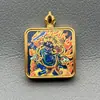 Estilo Xizang Thangka Caja Gabu Colgante de Acero de Titanio Colgante del Zodiaco Benmingfo Tarjeta de Buda Estilo Nacional Colgante Pequeño Thangka de Mano