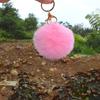 Pelota de felpa de color transfronterizo de 8 cm con colgante de hebilla de langosta, colgante de joyería hecho a mano DIY, llavero de bola de piel de conejo Rex de imitación