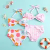 1-2a, 2-3Años, 3-4Años, 4-5a, 5-6Años pajarita frontal para niños Traje de baño de dos piezas para niños