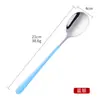 Cucharas de Acero Inoxidable 304 Estilo Coreano al por Mayor, Cucharas Creativas de Moda para el Hogar para Comer y Beber Sopa, Cucharas de Mango Largo