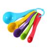 Cuchara medidora de plástico PP al por mayor cuchara medidora juego de 5 piezas doble escala herramientas de cocina para hornear cuchara medidora colorida cuchara para leche en polvo